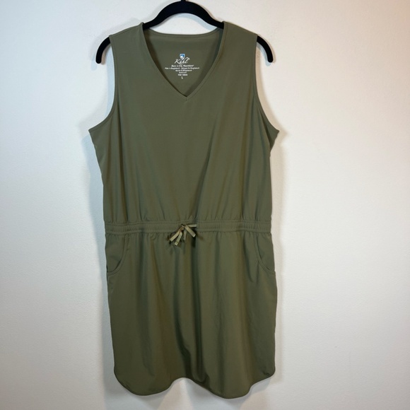 Kuhl Women's Vantage Dress Green Lightweight Stretch Sleeveless Drawstring Large - Picture 2 of 16